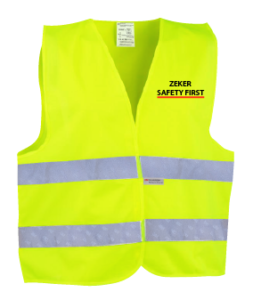 Zeker Safety First fluo hesjes met opdruk