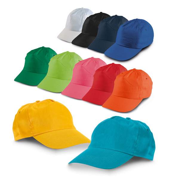 Bedrukte petten in zomerse kleuren